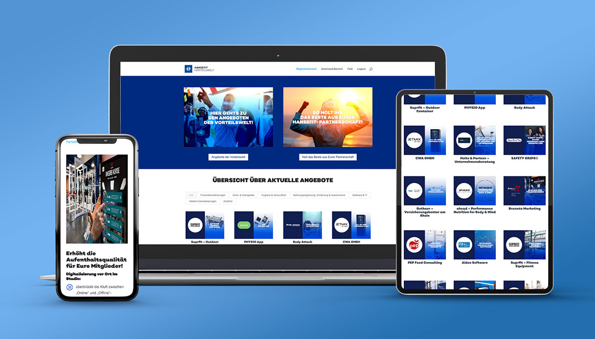 Website HANSEFIT Vorteilswelt